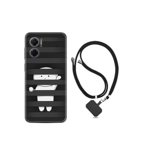 Xiaomi Redmi Note 11e Kılıf Ipli Boyun Askılı Desenli Silikon Yanlızlık 1908