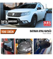 Dacia Sandero Yarasa Ayna Kapağı Batman Parlak Siyah Piano Black