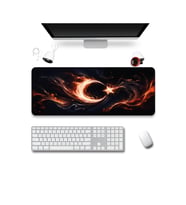 SonicTouch Klavye Mousepad 40x90cm Dikişsiz Pürüzsüz Sıvı Geçirmez Kaymaz Taban Alev Hilali