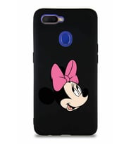 Oppo AX7 Soft Premier Kapak Minnie Mouse-A Tasarımlı Silikon Kılıf - Siyah (Şeffaf)