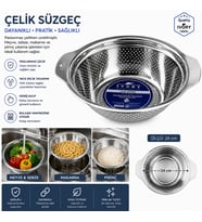 IVORY 24 CM ÇELİK PASLANMAZ SÜZGEÇ