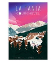 Fransa'nın Trois Vallées Kentindeki La Tania Kayak Merkezi Tablo Ahşap Poster Dekoratif