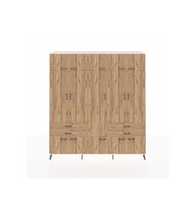 Hyperion Gardrop 11 Raflı 4 Çekmeceli 2 Askılı 220x44x243 Aytaşı-Çam/Çam