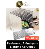 Ocak Fırın Arkası Yağ Sıçrama Koruyucu Katlanır Alüminyum Levha Rüzgar Önleyici Panel Folyo Plaka