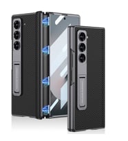​Galaxy Z Fold 6 Kılıf Deri Kalem Bölmeli Standlı Kıpta Premium Kılıf (Siyah)