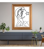 Altın Varaklı Çerçeveli Paspartulu Atatürk Tablo DC1123 (Gold)