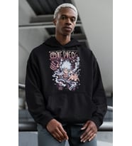 Tasarım Monkey D. Luffy Baskılı Unisex Oversize One Piece Anime Hoodie