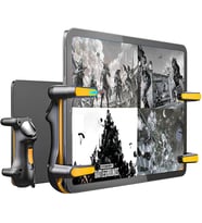 Tablet Ipad için Pubg-Fortnite Oyun Kolu Sürekli Ateş Tetik 6 Parmak Mekanik Metal Tuş Şarjlı (Siyah)