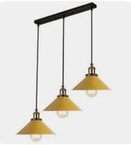 MYLİGHTS  MASA ÜSTÜ SIRALI  ÜÇLÜ AVİZE SARI BAŞLIK 60 CM EN MASA ÜSTÜ  (Siyah)