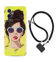Tecno Spark 9 Pro Kılıf Resimli Boyun Askılı İpli Desenli Silikon Lollipop Woman 1416