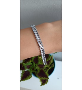 ÇELİK BİLEKLİK KADIN SU YOLU BAGET TAŞLI KESME BAGET 316L KARARMAZ RENK ATMAZ 16 CM ANTİ ALERJİK