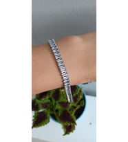 ÇELİK BİLEKLİK KADIN SU YOLU BAGET TAŞLI KESME BAGET 316L KARARMAZ RENK ATMAZ 16 CM ANTİ ALERJİK