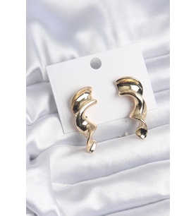 Pirinç Gold Renk Sarmal Model Kadın Küpe