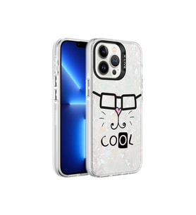 Apple iPhone 13 Pro Uyumlu Kılıf Mermer Desenli Zore Marbello Kapak (Beyaz)
