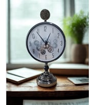 Krd Home Masaüstü Çarklı Saat Siyah Krd-7467