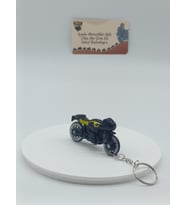 Scrambler Motosiklet Metal Anahtarlık Siyah - Diecast Cafe Racer Motor Figürü