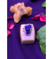 Svarovski ve Lapis Lazuli Taşlı Ayarlanabilir 925 Ayar Gümüş Yüzük