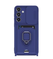 Samsung Galaxy S25 Plus Kılıf Zuma Kartvizitli Yüzüklü Silikon - Lacivert