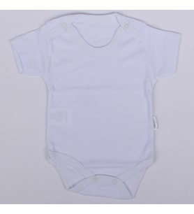 Unisex Beyaz Kısa Kollu Body Zıbın
