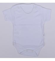 Unisex Beyaz Kısa Kollu Body Zıbın