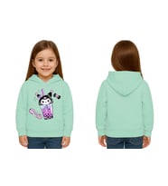 Unisex Baskılı Çocuk Swaetshirt Kapüşonlu 3 İplik Şardonlu Kuromi baskılı (Mint Yeşili)