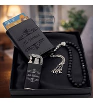 İsme Özel Premium Hediye Seti l Mekanizmalı Kartlık Cüzdan l Çakmak l Tesbih