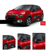 Citroen C3 Batman Yarasa Ayna Kapağı Piano Black 2016 2017 2018 2019 2020 2021
