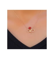 925 Ayar Gümüş Rose Sonsuz Gül Kadın Kolye