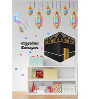 Ramazan kabe renkli fenerler puantiyeler çocuk odası duvar cam sticker
