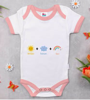 BK Kids Annem Babam Ben Tasarımlı Pembe Bebek Body Zıbın-1