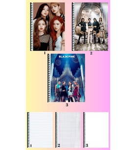 BlackpinkA4 defter 3 adet çizgili + kareli + çizgisiz büyük boy 21*29 cm süper set