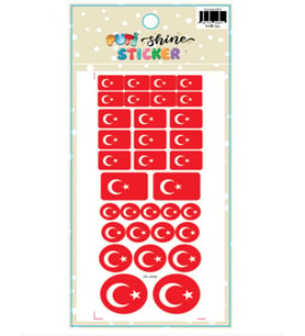 Bayrak Sticker Türk Bayrağı-2 Sticker - 3 adet
