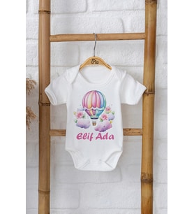 Pia Baby Premium %100 Pamuk İsme Özel Organik Baskılı Çıtçıtlı Bebek Body Zıbın Modelleri 5046-16 (Ekru)
