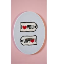 Miyuki Boncuk El Yapımı I Love You Asker Künyesi Broş - Yaka İğnesi