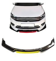 Vw Caddy Sarı Renkli Şeritli Dilli Ön Lip 4 Prç Parlak Siyah ABS 2010-2015
