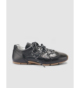 %100 Hakiki Deri Siyah Kadın Sneaker