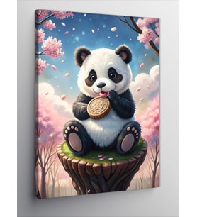 Kanvas Tablo Sevimli Panda Ve Şekerleme