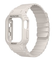Apple Watch 40mm Kordon Armour Defens Kasa Koruyuculu Silikon Band 142 (Siy.Byz.Kareli Dsn.)