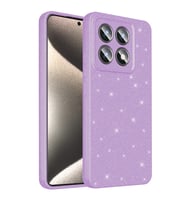 Xiaomi 14T Pro Kılıf Kamera Korumalı Simli Lüks Işıltılı Silikon (Lila)