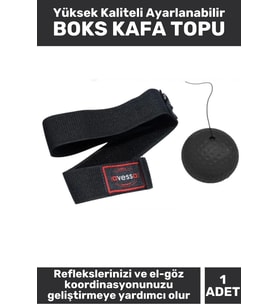 Premium Kaliteli El Göz Koordinasyon Refleks Geliştirici Ayarlanabilir İpli BOKS ANTRENMAN KAFA TOPU