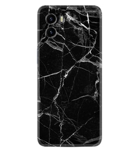 Vivo Y15S Y32 Y33S Y51 Y53S Kılıf Desemli Silikon Fragile Black Mermer 1378