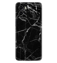 Vivo Y15S Y32 Y33S Y51 Y53S Kılıf Desemli Silikon Fragile Black Mermer 1378