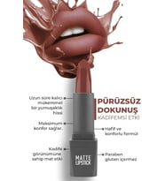 Yoğun Renk Veren Uzun Süre Kalıcı Nemlendirici Kadifemsi Mat Ruj - Matte Lipstick 412 Warm Brown