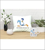 Kişiye Özel Road Runner Tasarımlı Yastık ve Kupa Bardak