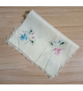 EL İŞİ KENARI OYALI SATEN MENDİL 21x30cm