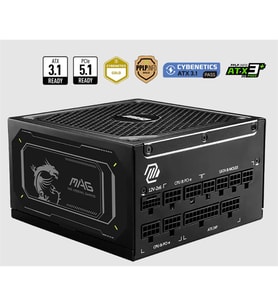 Mag A1000Gl Pcie5 Ii 1000W 80+ Gold Atx 3.1 Pcie 5.1 Power Supply