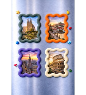 4'lü Set Mini Çerçeve Buzdolabı Magneti (Çok Renkli)