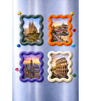 4'lü Set Mini Çerçeve Buzdolabı Magneti (Çok Renkli)