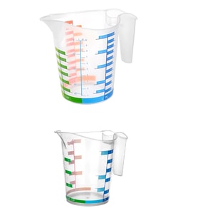 Ölçü Kabı Dereceli Renkli 1000 Ml + 500 Ml Set