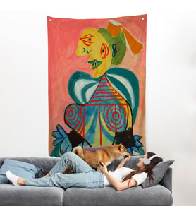 Pablo Picasso - Lee Miller'ın Arlesienne Rolündeki Portre Duvar Örtüsü-7341
